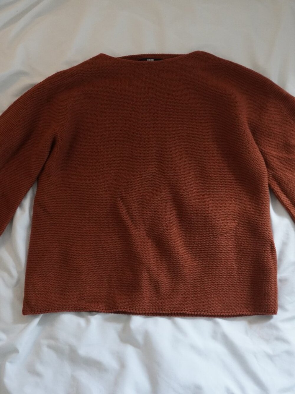 UNIQLO Women's Orange and Brown Jumper